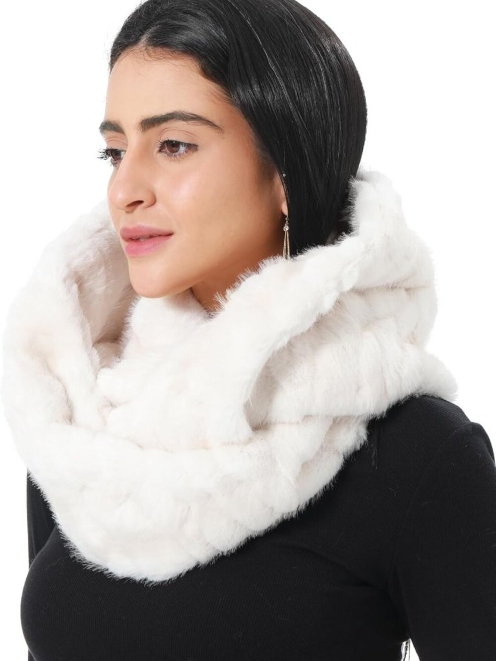 Soft Faux Fur Infinity Scarf - Cozy Loop Circle Neck Warmer for Winter Fashion